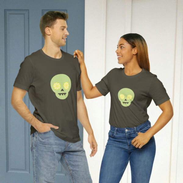 Hypno-Skull (Green/Yellow) - Unisex Tee (Multiple Colors and Sizes) - Image 2