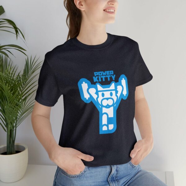 Power Kitty (Blue) - Unisex Tee (Multiple Colors and Sizes) - Image 2