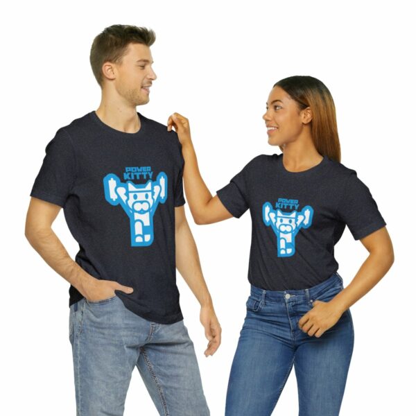 Power Kitty (Blue) - Unisex Tee (Multiple Colors and Sizes) - Image 3