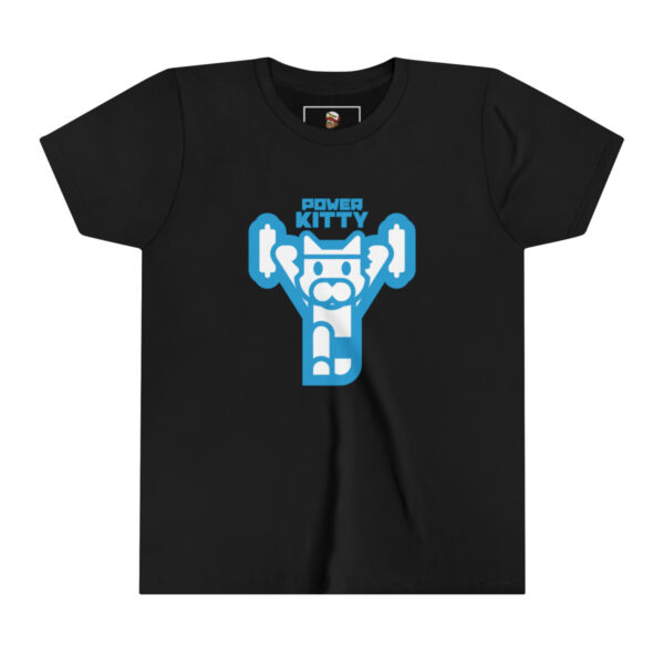 Power Kitty (Blue) - Youth Short Sleeve Tee - Image 3