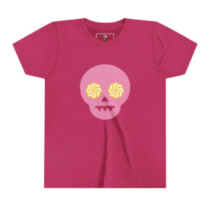 Hypno-Skull (Pink/Yellow) - Youth Short Sleeve Tee