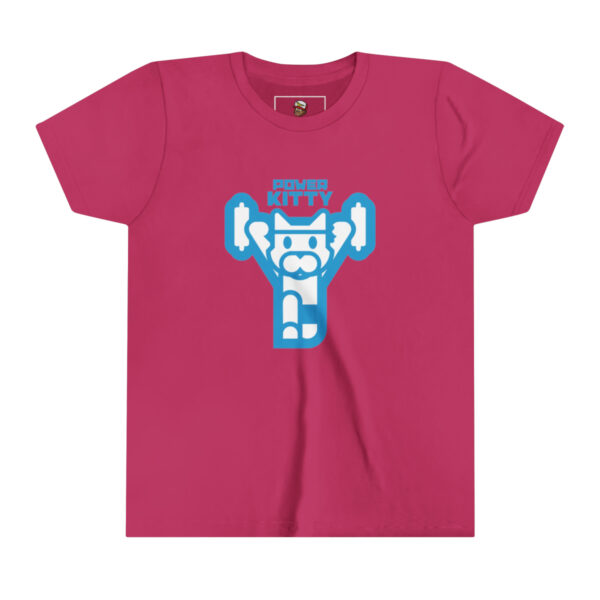 Power Kitty (Blue) - Youth Short Sleeve Tee - Image 9