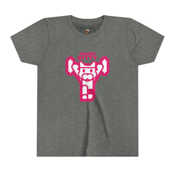 Power Kitty (Pink) - Youth Short Sleeve Tee - Image 3