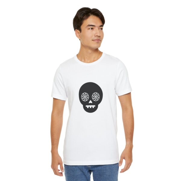 Hypno-Skull (Black/White) - Unisex Tee (Multiple Colors and Sizes) - Image 2