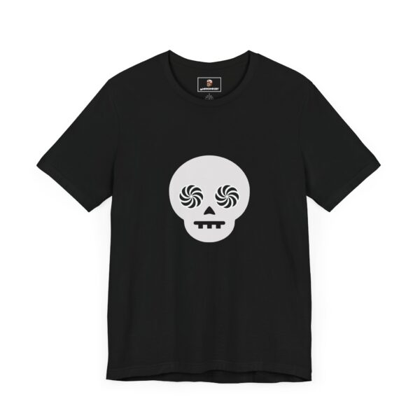 Hypno-Skull (Black/White) - Unisex Tee (Multiple Colors and Sizes) - Image 3
