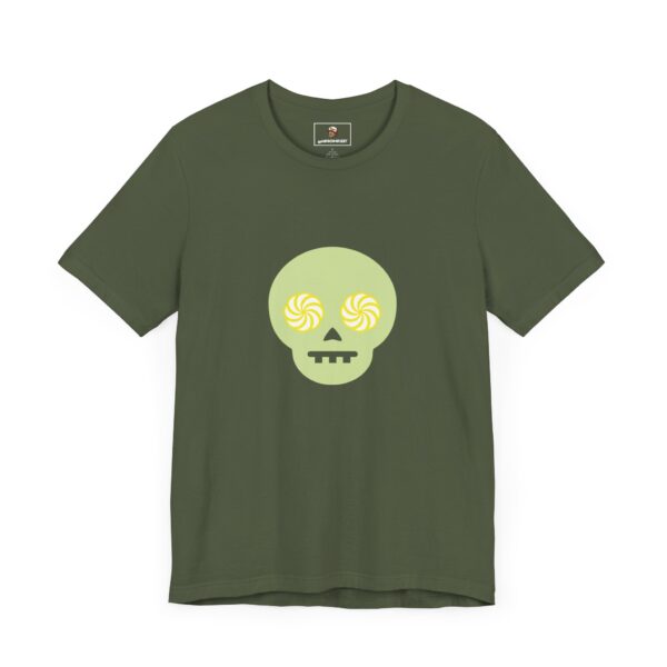 Hypno-Skull (Green/Yellow) - Unisex Tee (Multiple Colors and Sizes) - Image 3