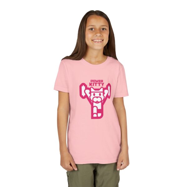 Power Kitty (Pink) - Youth Short Sleeve Tee (Multiple Colors and Sizes) - Image 7