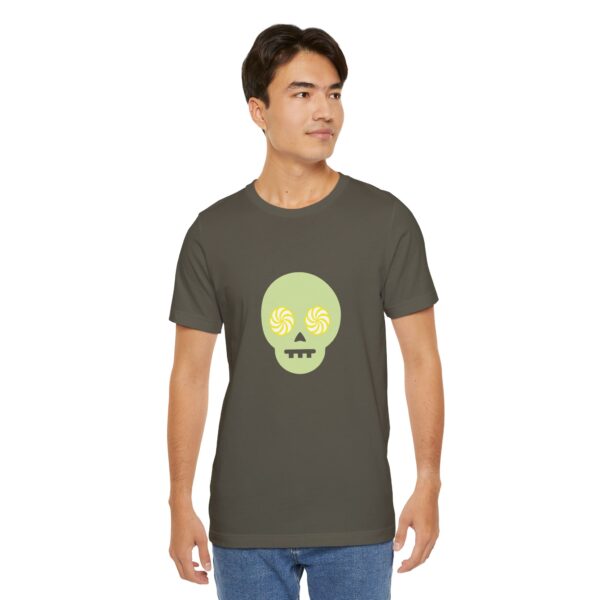 Hypno-Skull (Green/Yellow) - Unisex Tee (Multiple Colors and Sizes) - Image 2